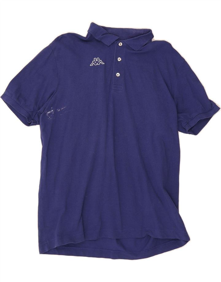 KAPPA Mens Graphic Polo Shirt 2XL Navy Blue Cotton Vintage Kappa and Second-Hand Kappa from Messina Hembry 