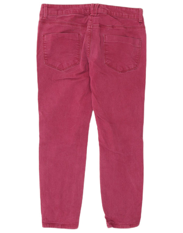 Marks & Spencer Dame Slim Cropped Jeans UK 12 Medium W30 L24 Burgundy
