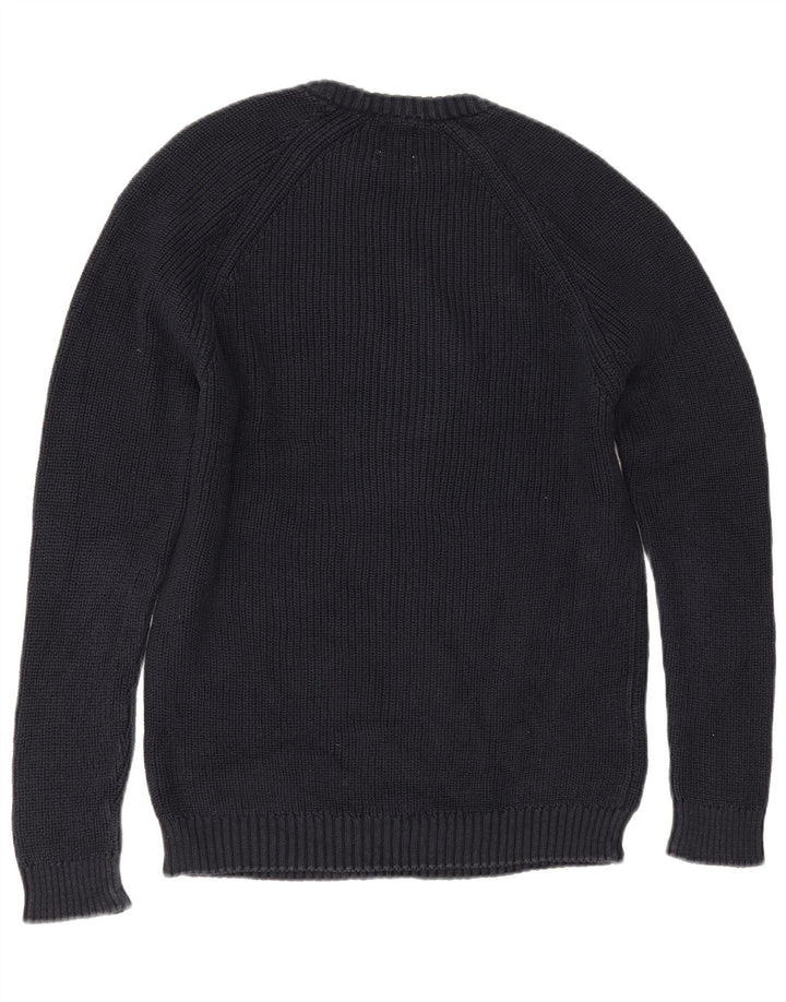 Zara Herre sweater med rund hals, lille marineblå bomuld