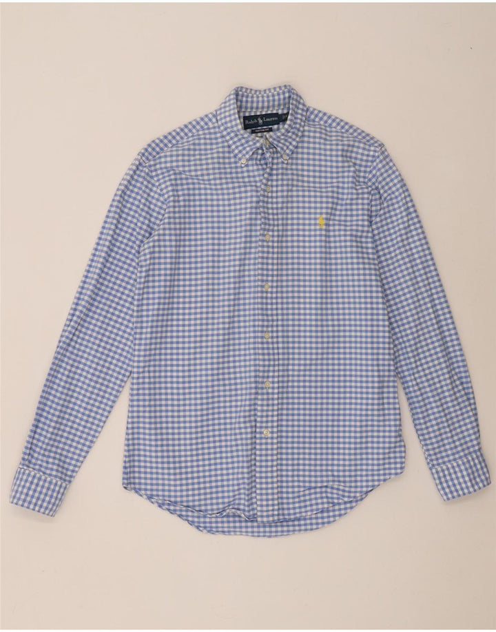 Ralph Lauren Herre Custom Fit skjorte lille blå Gingham bomuld