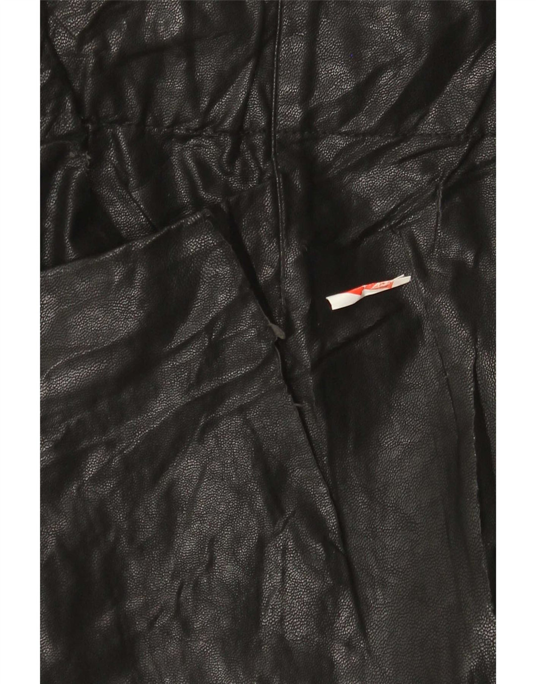 Zara Dame imiteret læder mini nederdel lille W26 sort polyurethan