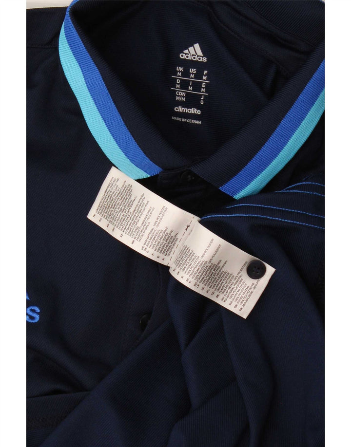 Adidas Climalite poloshirt til mænd mellem marineblå stribet polyester