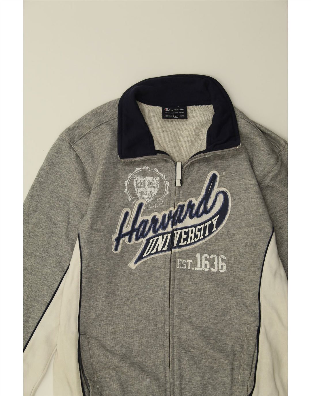 CHAMPION Boys Tracksuit Top Jacket 11-12 Years Large Grey Colourblock Vintage Champion and Second-Hand Champion from Messina Hembry 
