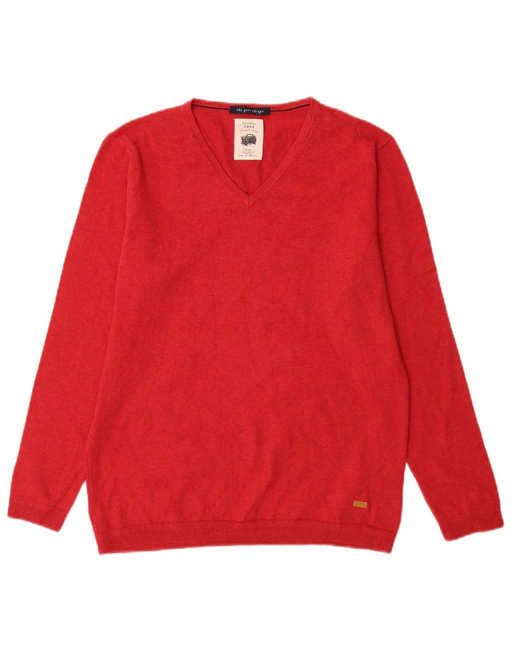 Zara Boys V-hals sweater 13-14 år Rød Bomuld