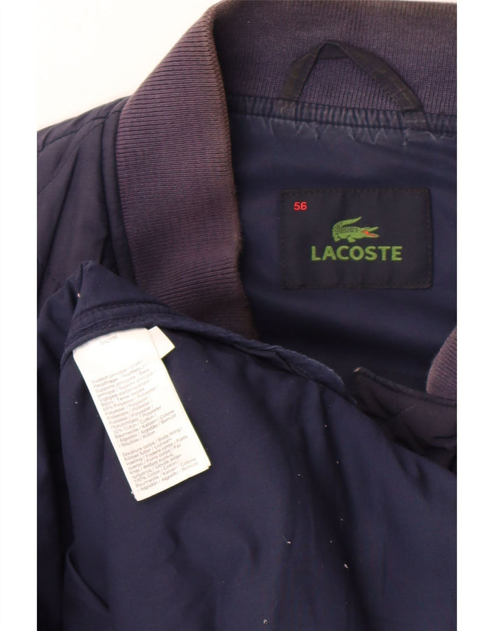 Lacoste Herre quiltet jakke IT 56 3XL Marineblå Polyester