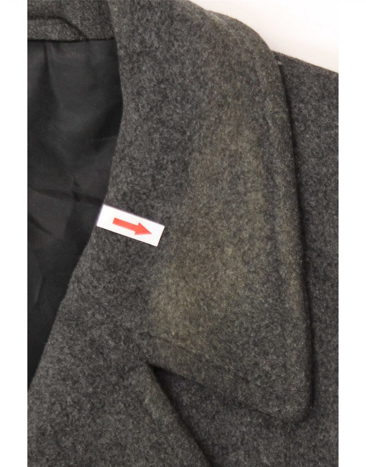 Marks & Spencer Herre Double Breasted Coat UK 38 Medium Grey Virgin Wool