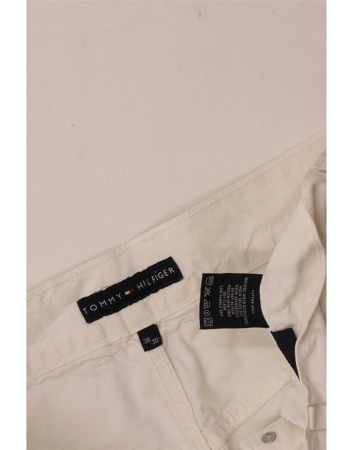 Tommy Hilfiger Herre Straight Jeans W36 L30 Hvid Bomuld