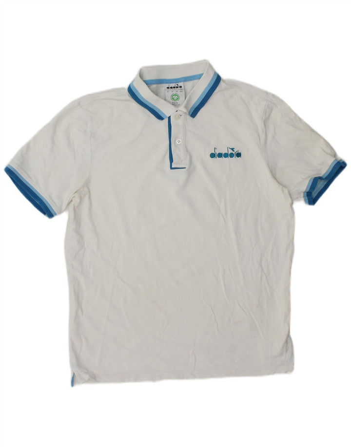 Diadora herre poloshirt Medium hvid stribet bomuld