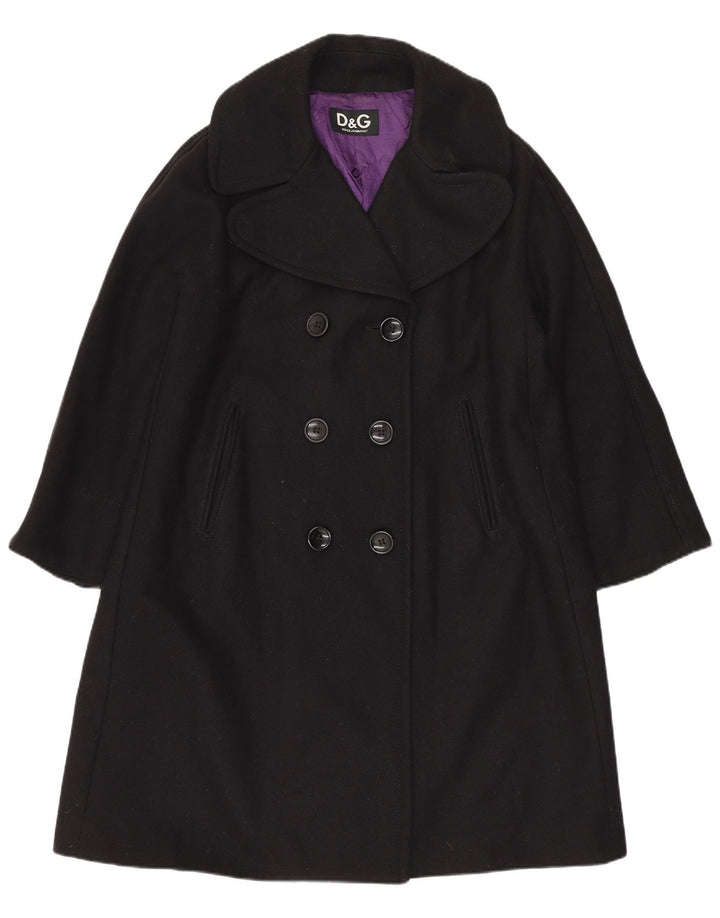 Dolce & Gabbana Dame Oversized Dobbeltradet Frakke IT 38 XS Sort Uld