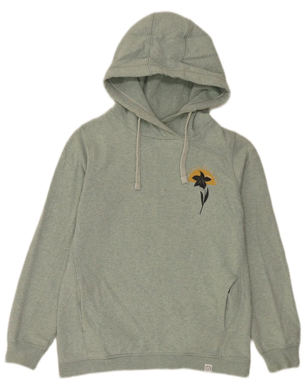 Fat Face Dame Grafisk Oversized Hoodie Jumper UK 10 Small Green Floral