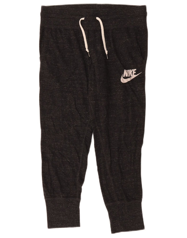 Nike Dame Capri Træningsdragt Bukser Joggers UK 10 Small Black Flecked