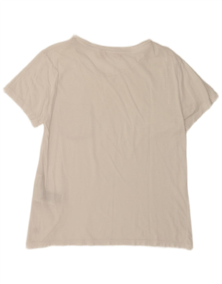 Levi's Dame T-Shirt Top UK 16 Stor Hvid Bomuld
