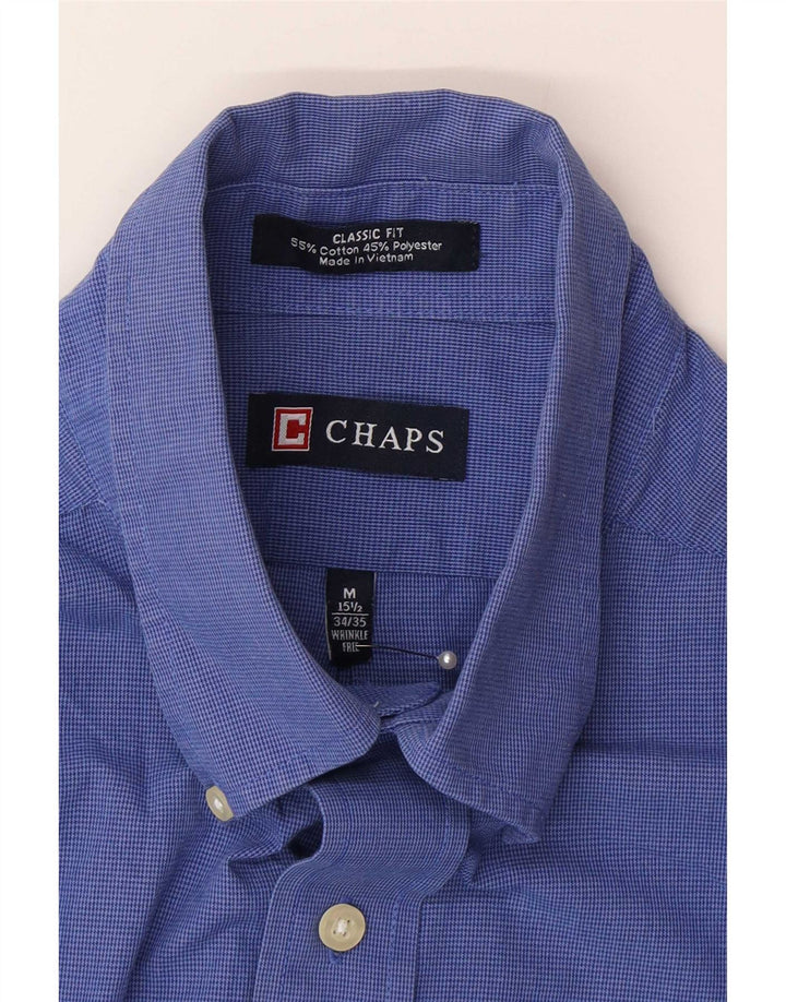 Chaps Herre Classic Fit Skjorte Størrelse 15 1/2 Medium Blue Ternet Bomuld