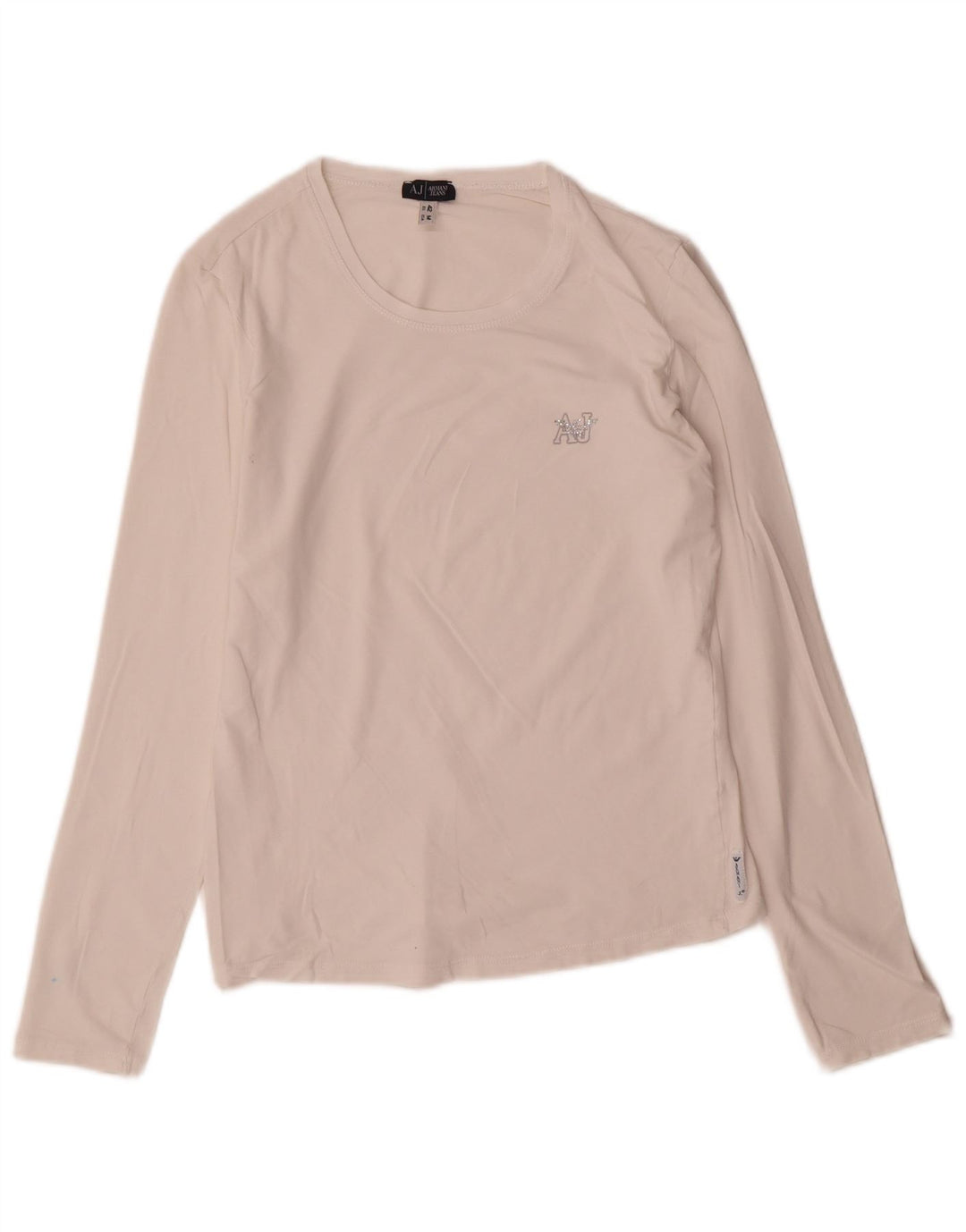 Armani Jeans Dame Top Langærmet UK 12 Medium White