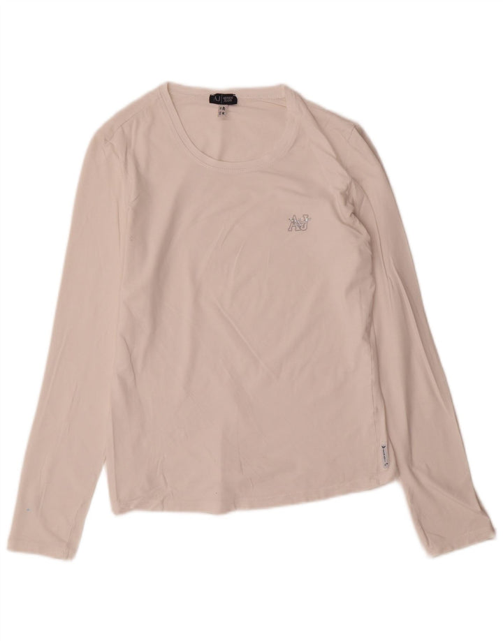 Armani Jeans Dame Top Langærmet UK 12 Medium White