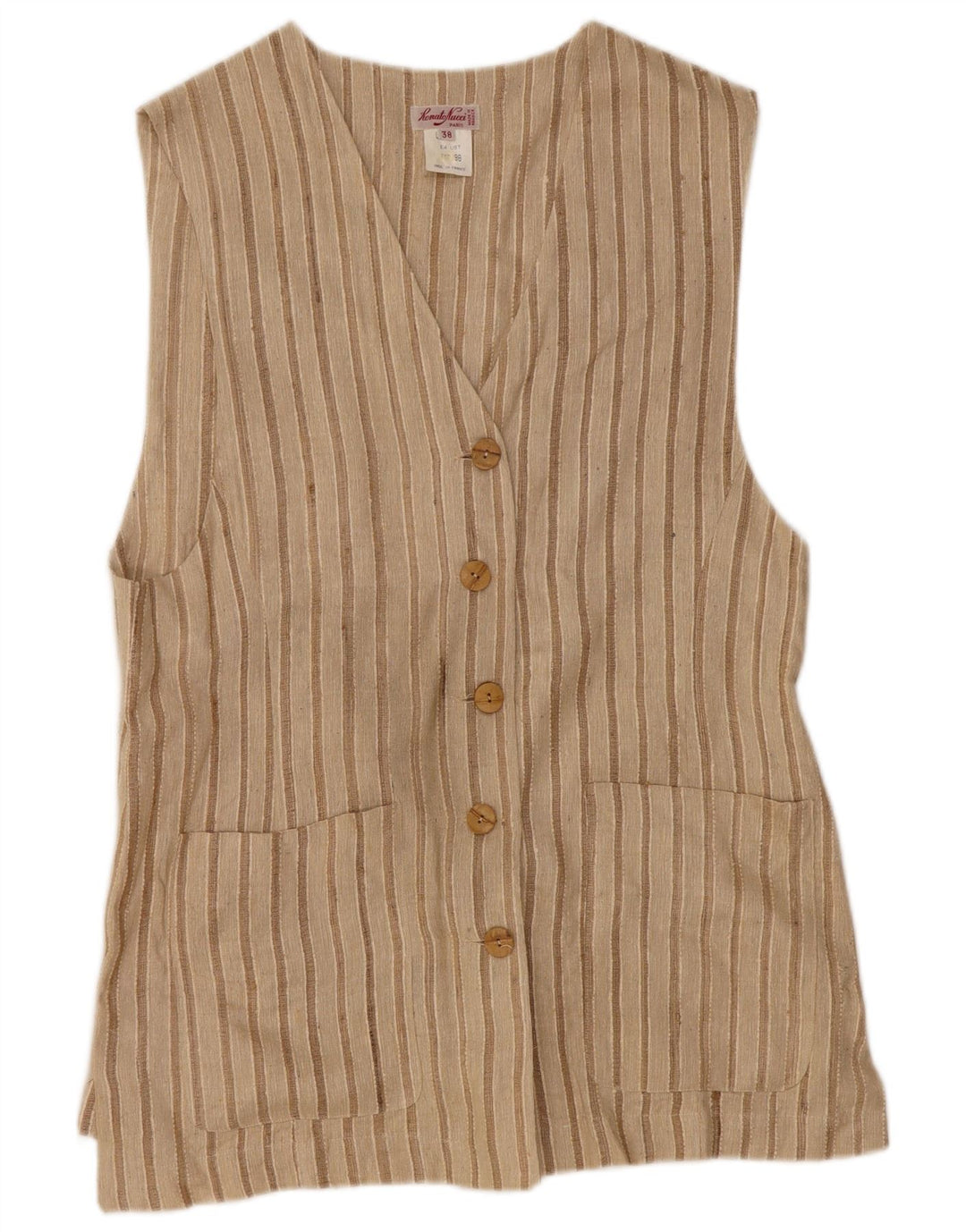Renato Nucci Dame vest EU 38 Medium Beige Stribet Silke