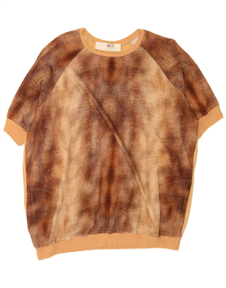 Elisabetta Franchi Dame Oversized bluse Top IT 42 Medium Brun Tie Dye