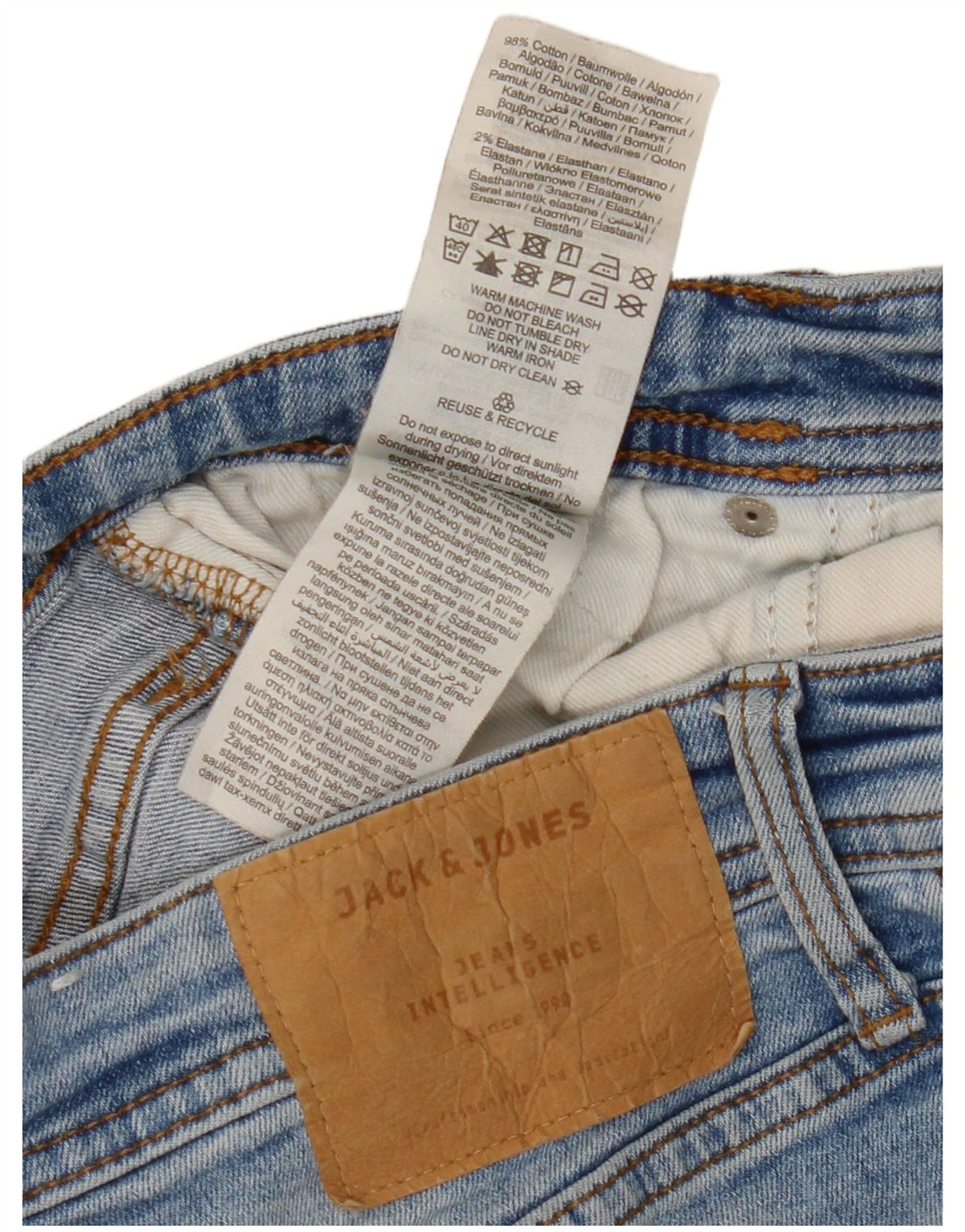 Jack & Jones Herre GLENN Slim Jeans W32 L30 Blå Bomuld