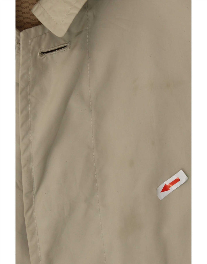 Hugo Boss Trench Coat til mænd EU 52 XL Beige Polyamid