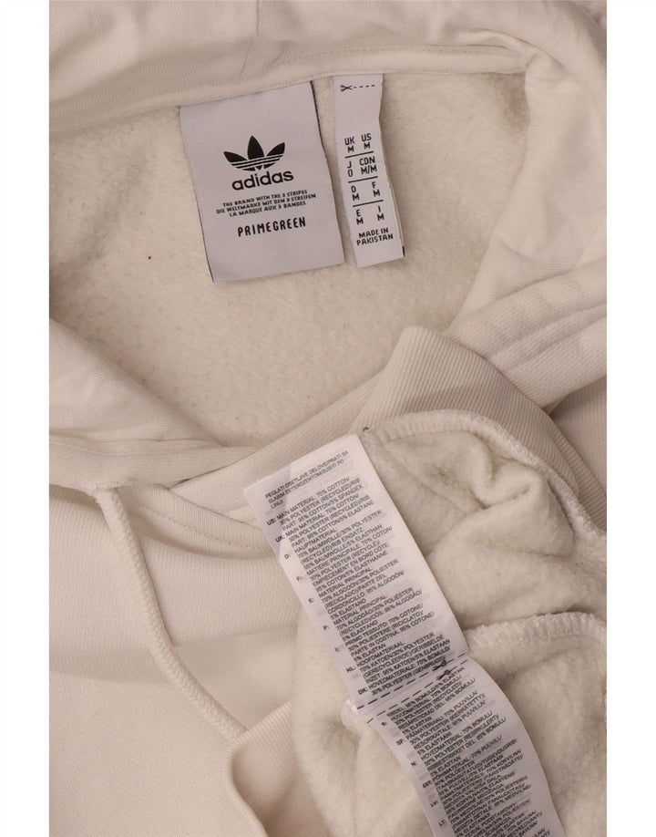 ADIDAS Mens Hoodie Jumper Medium White Cotton