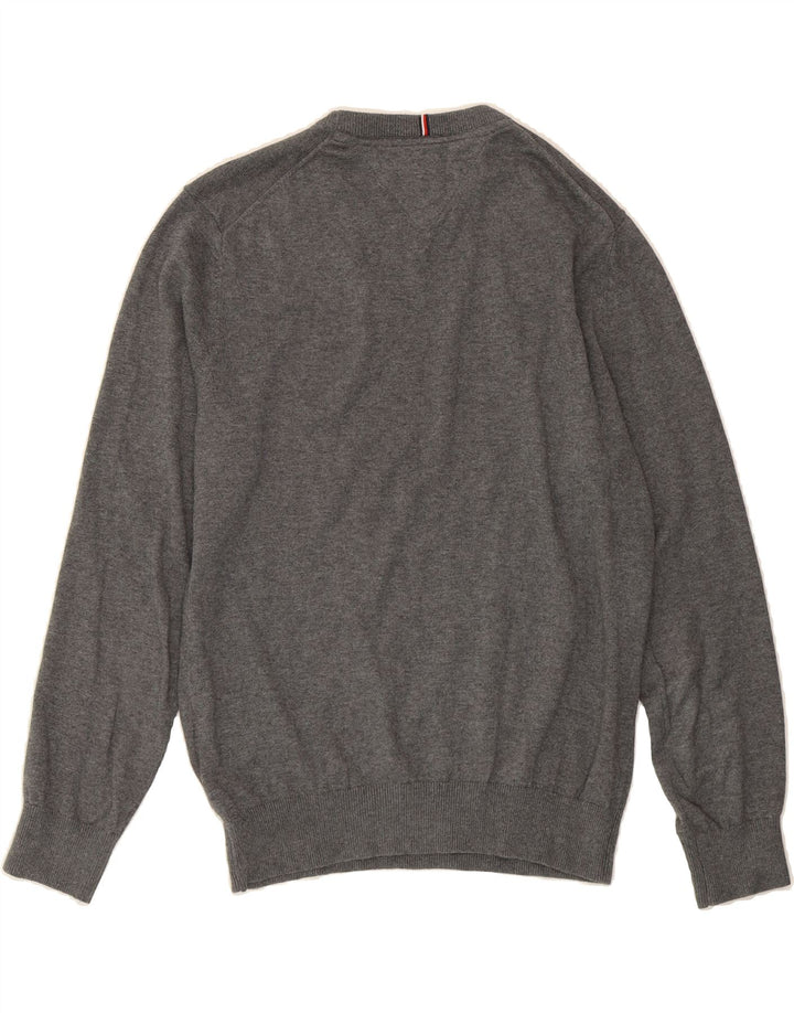 TOMMY HILFIGER Mens Crew Neck Jumper Sweater Small Grey Cotton Vintage Tommy Hilfiger and Second-Hand Tommy Hilfiger from Messina Hembry 