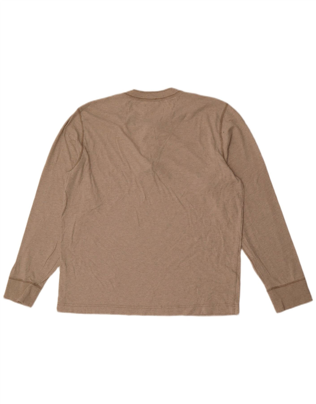 Eddie Bauer Herre Top Langærmet Stor Beige Bomuld