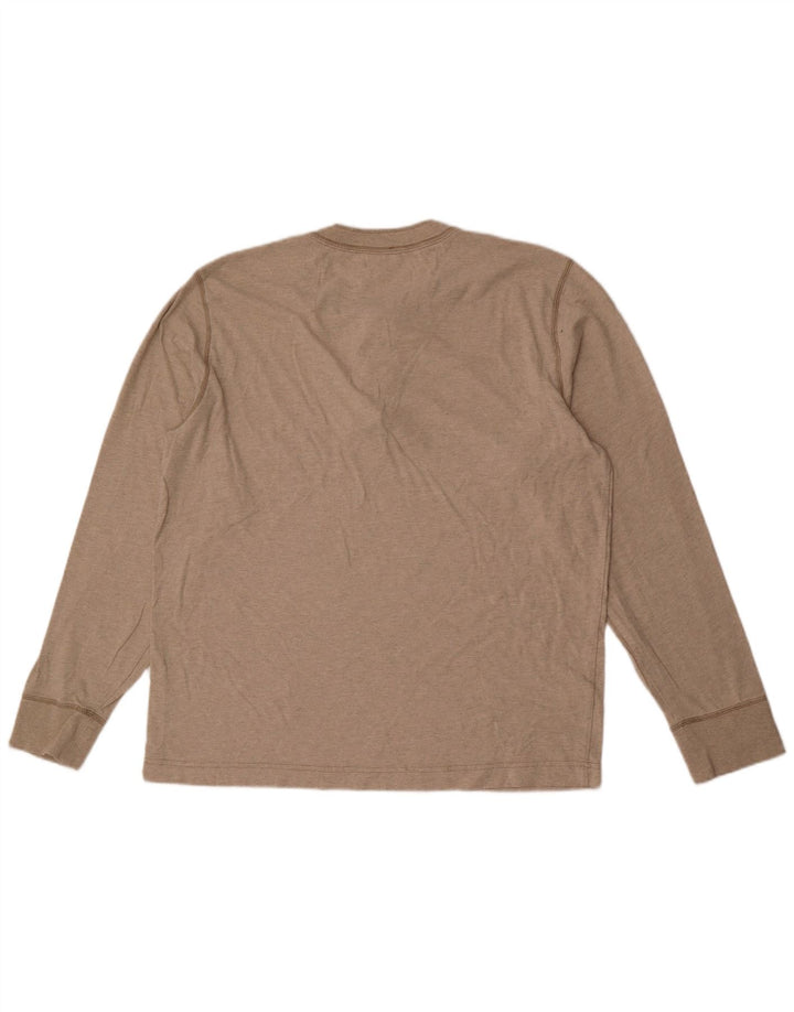 Eddie Bauer Herre Top Langærmet Stor Beige Bomuld