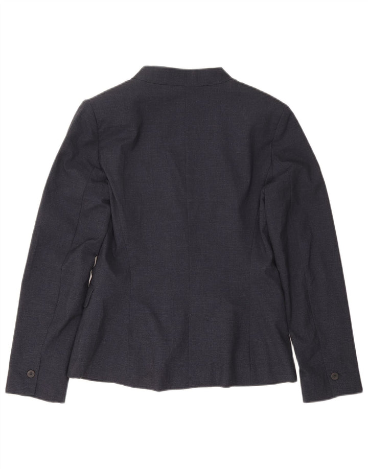 Zara Dame 1-knaps blazerjakke EU 38 Lille marineblå polyester