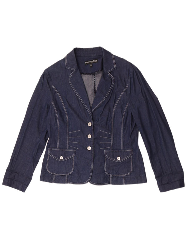Conrad Dame 3-knaps denim blazerjakke US 8 Medium Navy Blue