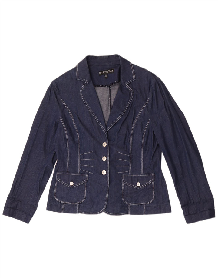 Conrad Dame 3-knaps denim blazerjakke US 8 Medium Navy Blue