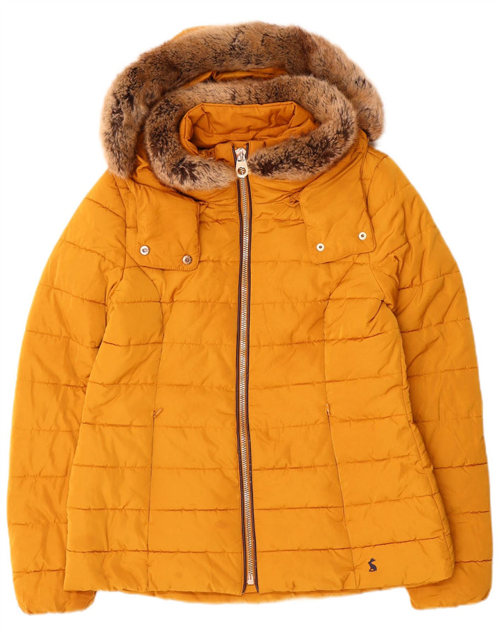 Joules Polstret hættejakke til kvinder UK 12 Medium Gul Polyester