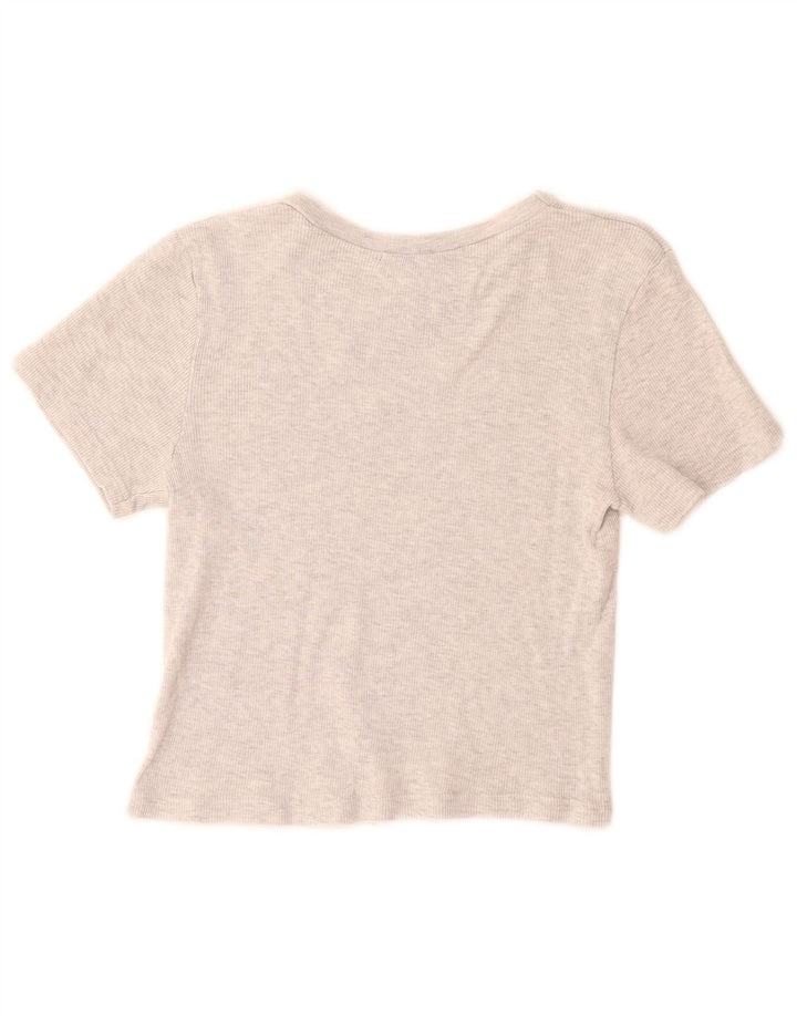 Brandy Melville Dame Crop T-Shirt Top UK 8 Lille Grå