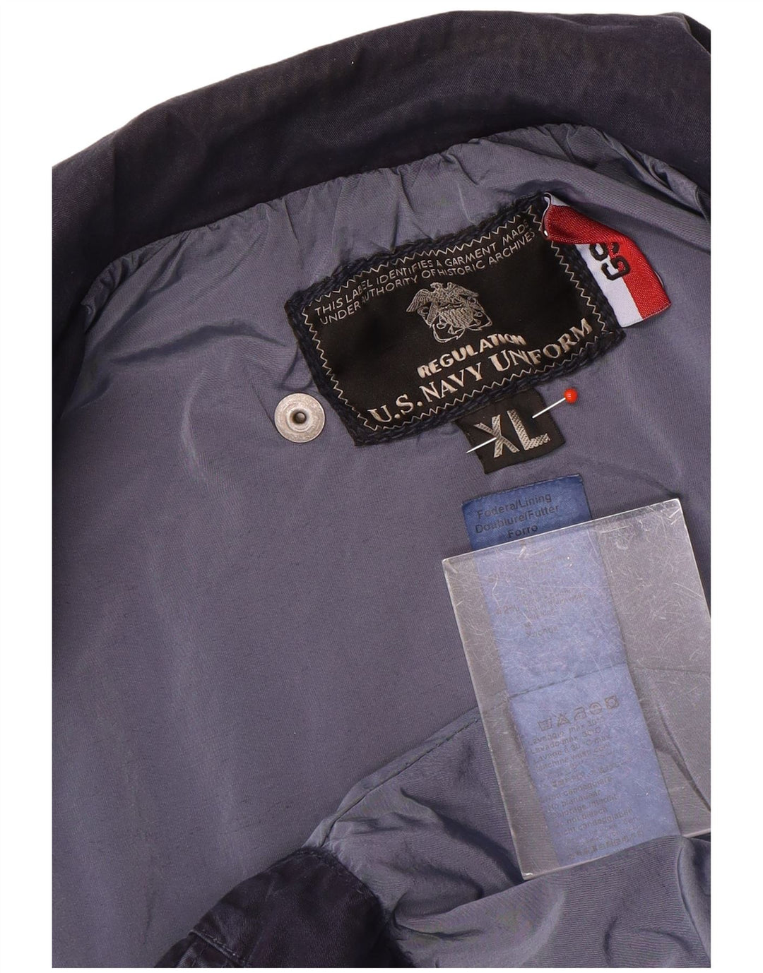 Vintage Herre Utility Jacket UK 42 XL Navy Blue Nylon