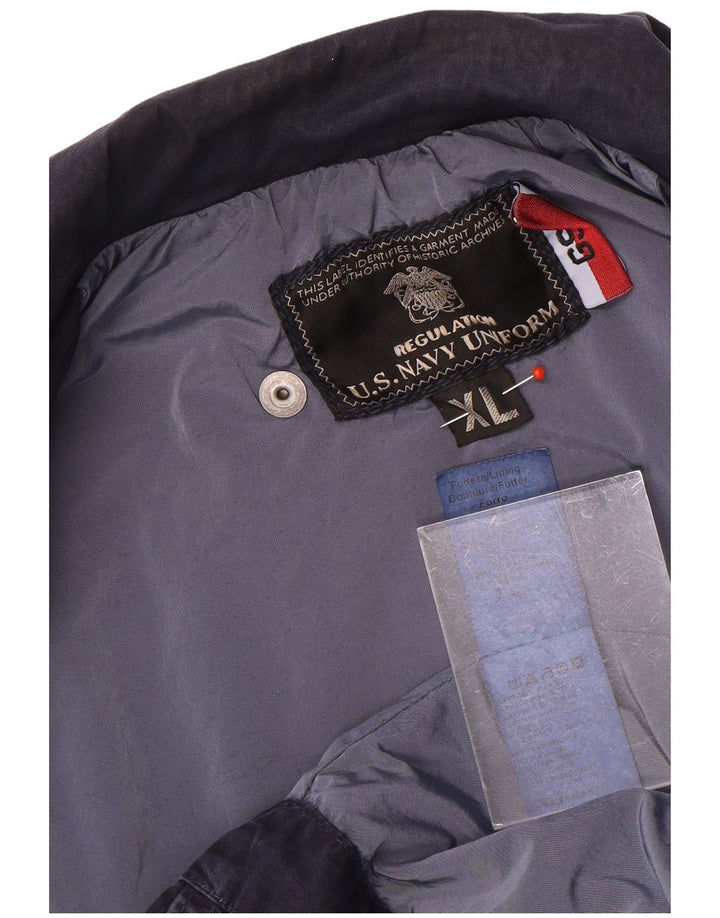 Vintage Herre Utility Jacket UK 42 XL Navy Blue Nylon