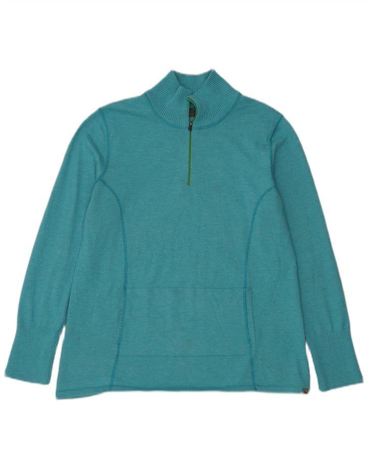 Eddie Bauer Dame Sweater med lynlås-hals UK 18 XL Blå Polyester