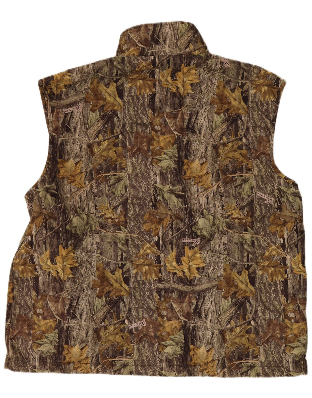 VINTAGE Herre abstrakt mønster Gilet UK 44 2XL Brun Colourblock Polyester