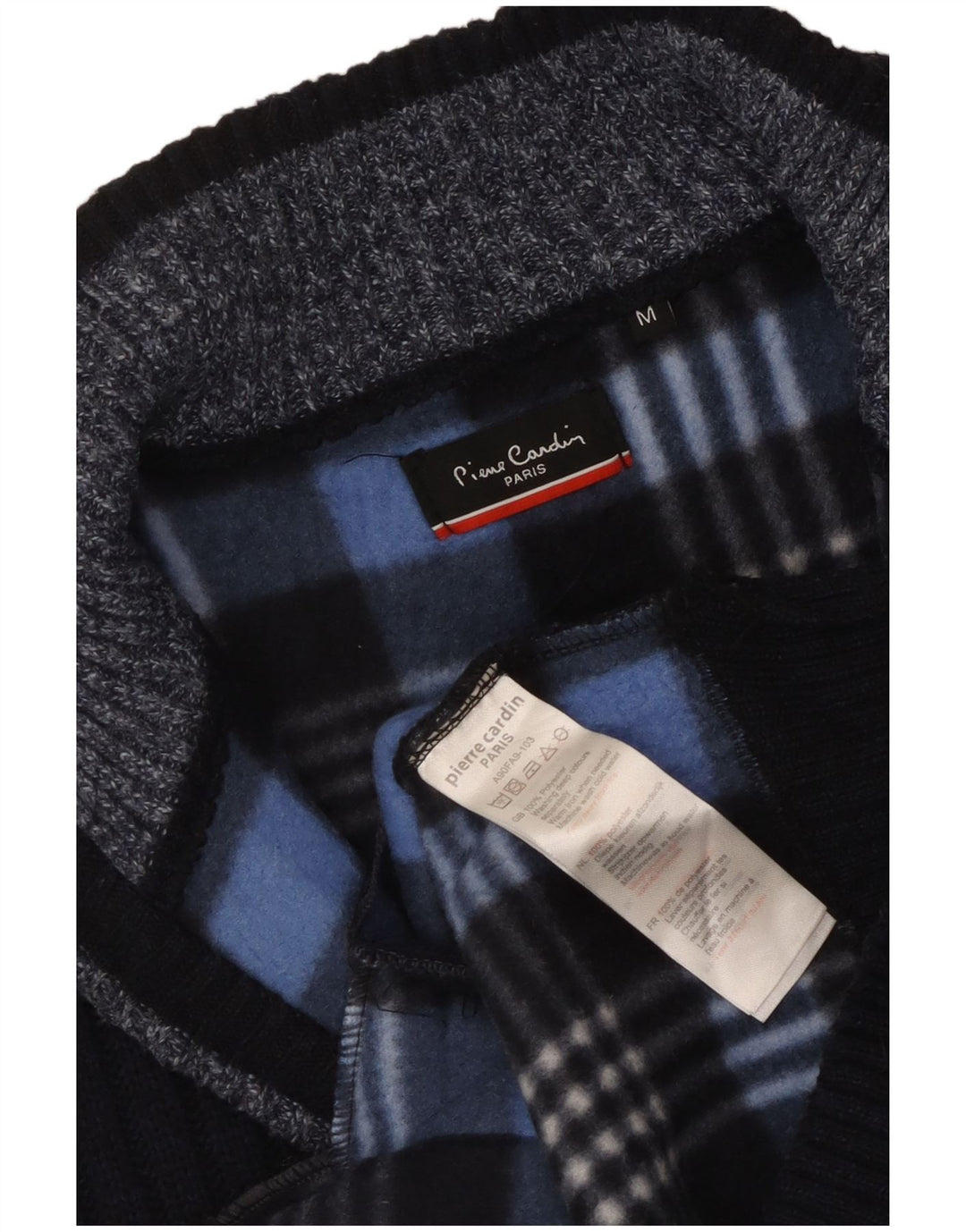 Pierre Cardin Herre ærmeløs cardigan sweater Medium marineblå polyester