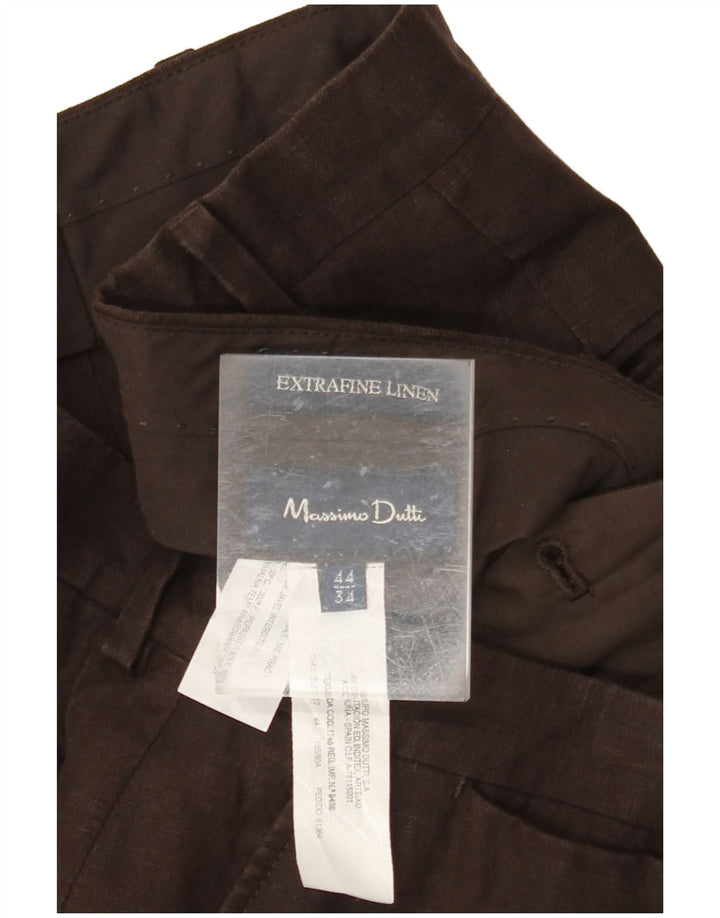 MASSIMO DUTTI Lige Chinobukser til kvinder EU 44 Large W34 L30 Brun