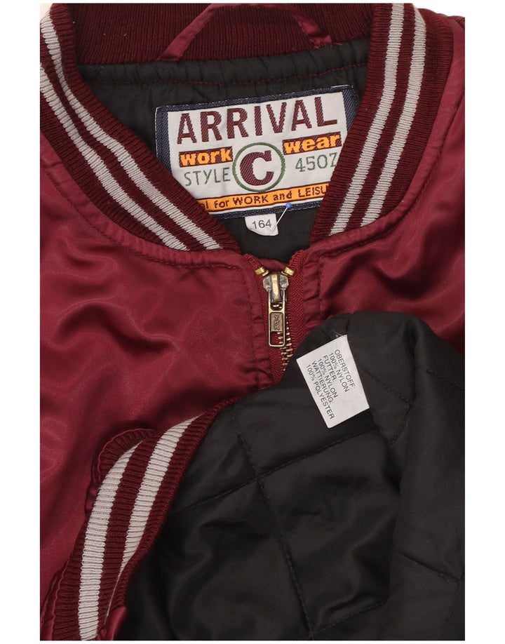 VINTAGE Boys Bomber Jacket 13-14 år Burgundy Nylon