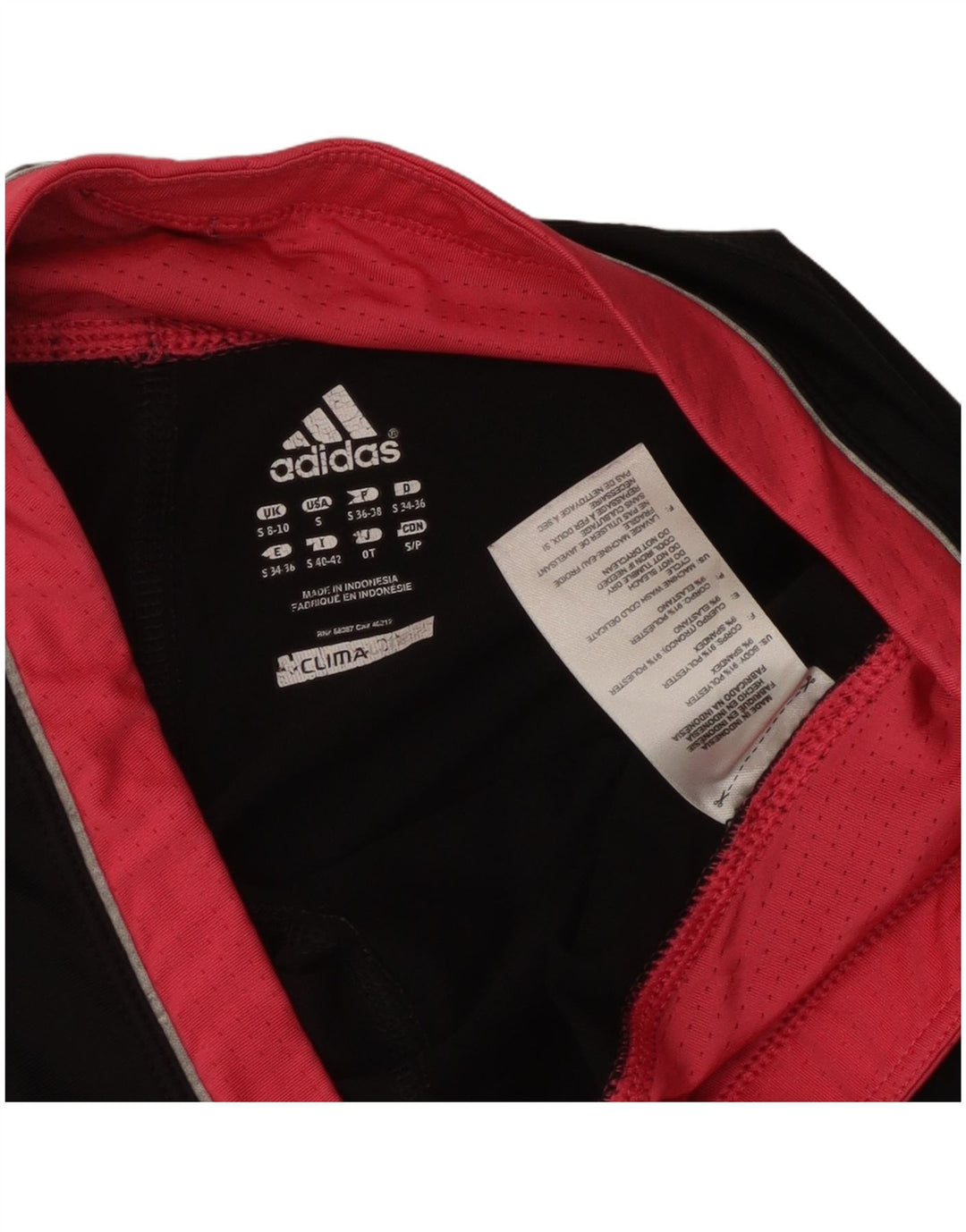 ADIDAS Dame Climalite Capri Leggings UK 8/10 Small Black Polyester