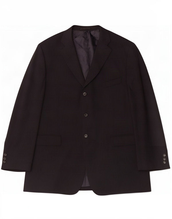 Marks & Spencer Herre 3-knaps blazerjakke UK 46 XL Marineblå nålestribe
