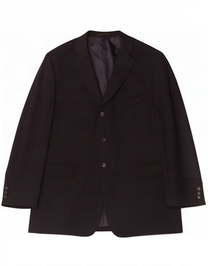 Marks & Spencer Herre 3-knaps blazerjakke UK 46 XL Marineblå nålestribe