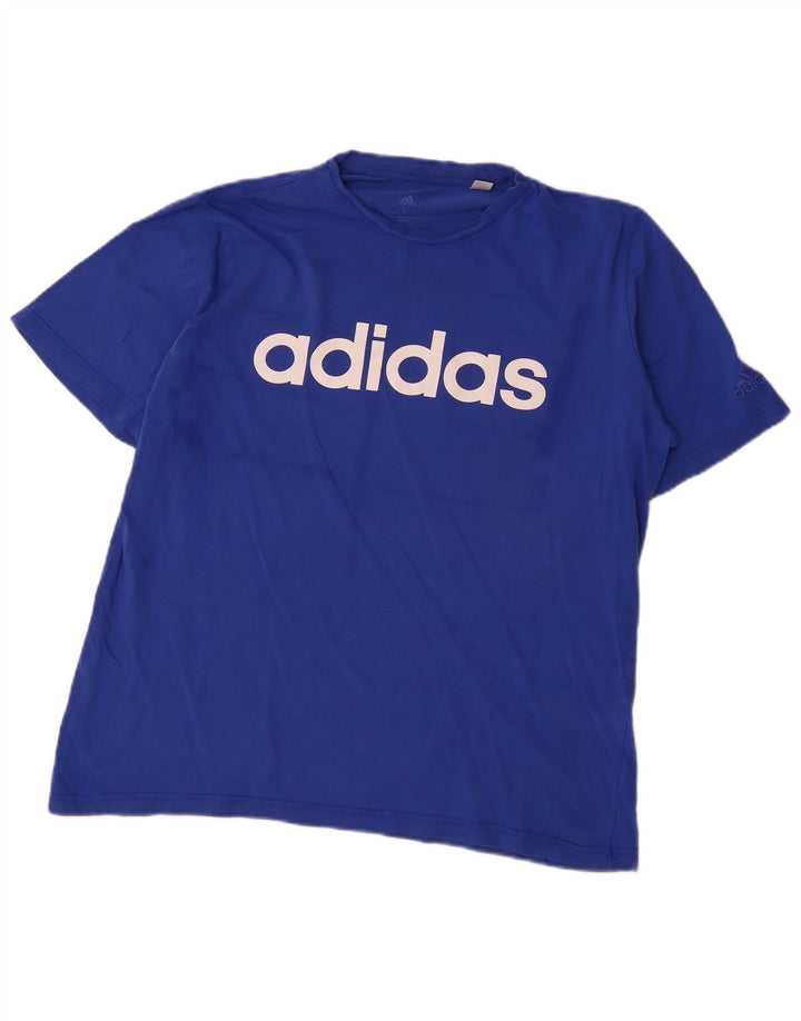 Adidas Herre Grafisk T-Shirt Top Stor Blå Bomuld