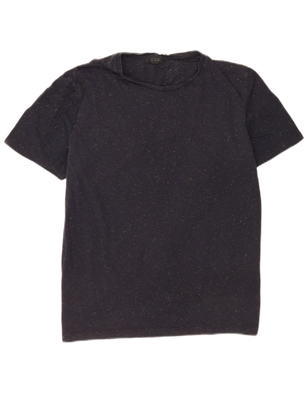Cos Herre T-shirt Top Medium Marineblå Flecked Bomuld