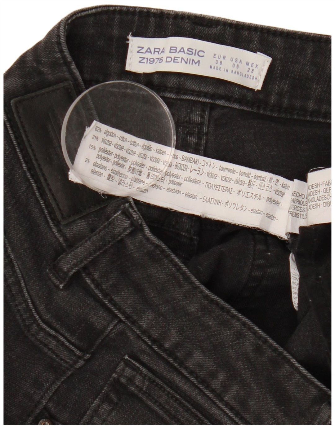 ZARA Dame Skinny Jeans EU 38 Small W28 L26 Sort Bomuld