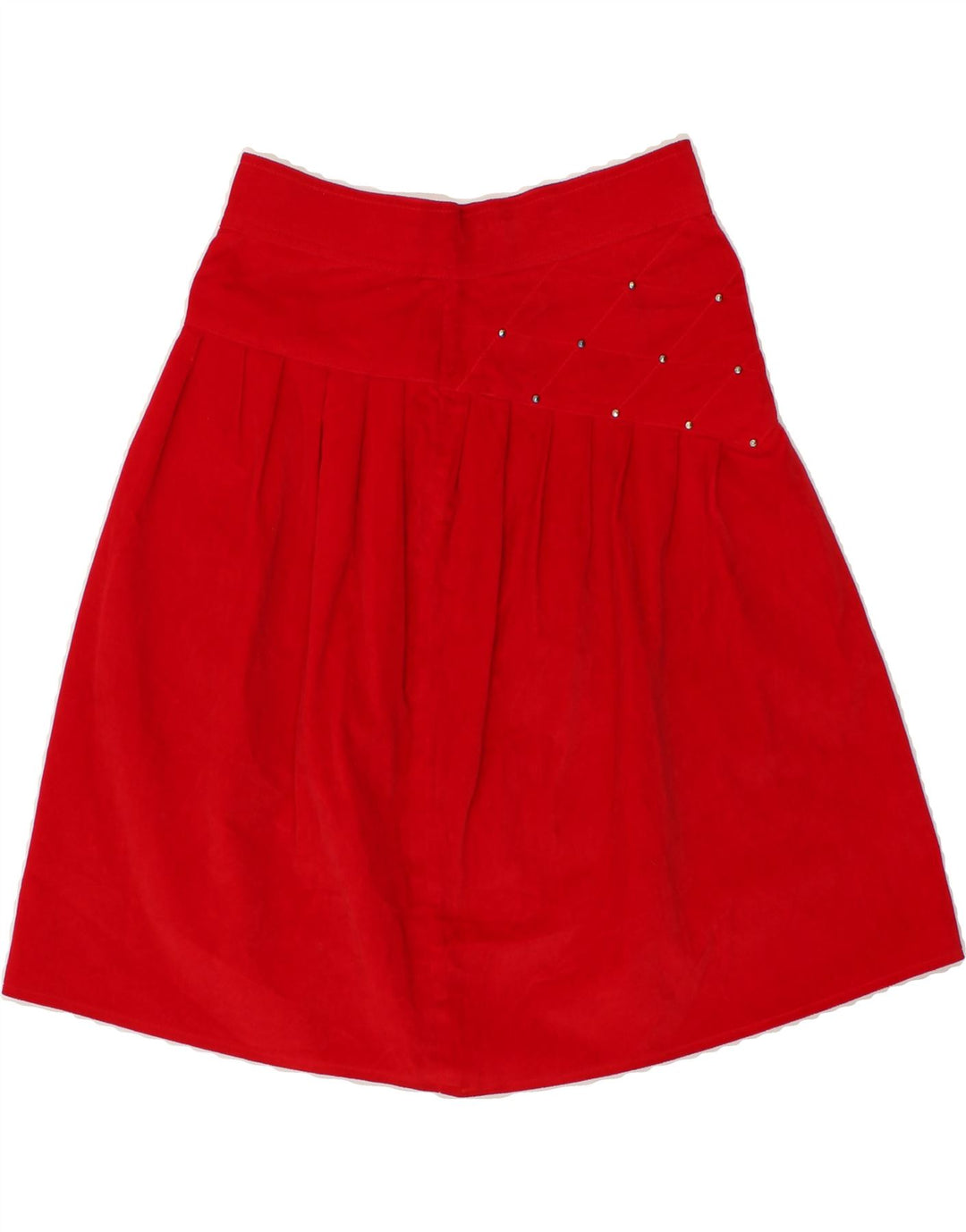 VINTAGE Womens A-Line Skirt W24 XS Red Cotton Vintage Vintage and Second-Hand Vintage from Messina Hembry 