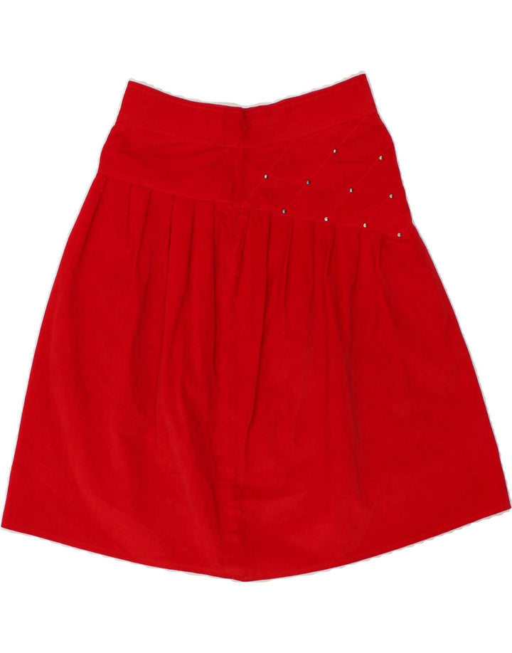 VINTAGE Womens A-Line Skirt W24 XS Red Cotton Vintage Vintage and Second-Hand Vintage from Messina Hembry 