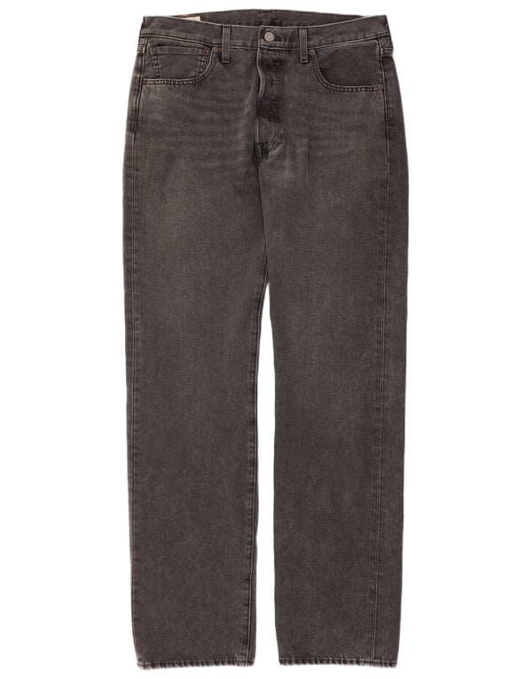 Levi's Herre 501 Straight Jeans W33 L32 Grå Bomuld