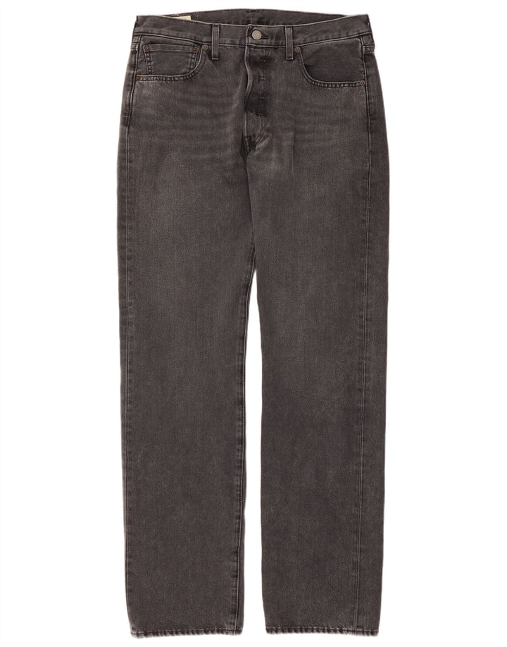 Levi's Herre 501 Straight Jeans W33 L32 Grå Bomuld