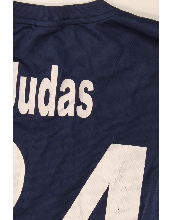 NIKE Herre Dri Fit Grafisk Top Langærmet Medium Navy Blue Colourblock